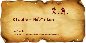 Klauber Márton névjegykártya